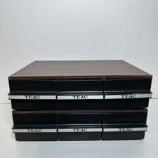 TEAC Vintage Cassette Tape Storage Case Wooden Organizer Cabinet Holder 6 Drawer