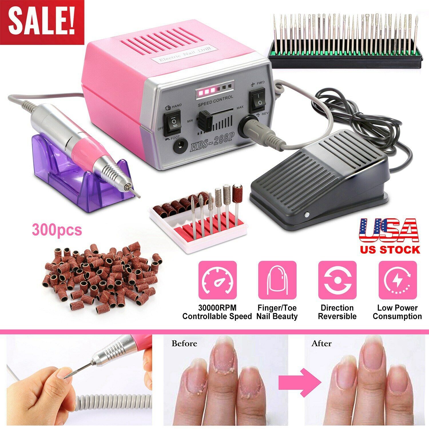 Professional Acrylic Electric Nail Drill RPM Max 62% OFF OFFicial site File 30000 Machine