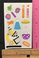 VINTAGE Mrs Grossmans Science Microscope Test Tube Stickers module strip biology