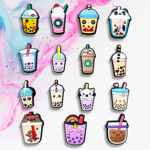 Bubble Tea Croc Charms Boba Cups Jibbitz Crocs Shoe Kids Adult Drink 