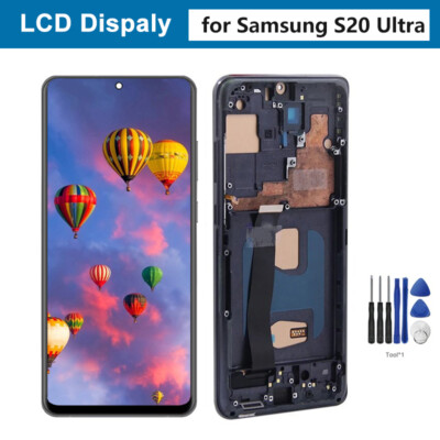 For Samsung S20 Ultra LCD Display Touch Screen Digitizer with Frame Replacement