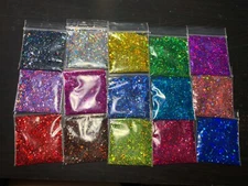 Holographic Glitter Hexagon Mix 0.4MM, 1MM, 2MM pink blue Nail Art US seller 