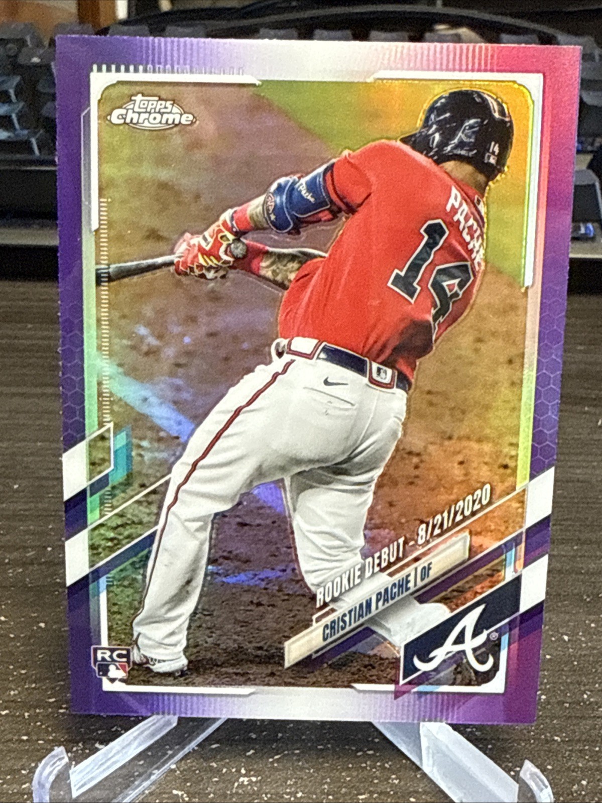 2021 Topps Chrome Update Series Rookie Debut Cristian Pache Purple Refractor