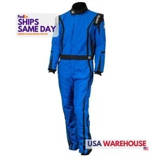 Zamp ZAMR10004S Blue S Fire Retardant Fabric Driving Suit SFI 3.2a/5 Performance