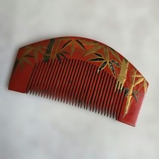 Japanese Comb Gold Makie Clothes Mother-Of-Pearl Craft Retro Showa Retro Hair Ch