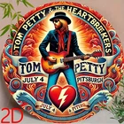 Vintage 8x8 Round Metal Wall Tin Metal Signs- 8x8in Tom Petty & The Heartbreaker