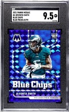 2021 Mosaic DeVonta Smith RC #6 Rookie Blue Chips Blue Prizm SP #/99 SGC 9.5