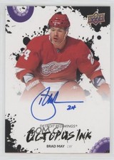 2025-26 Upper Deck Detroit Red Wings Centennial Octopus Ink Brad May Auto av1