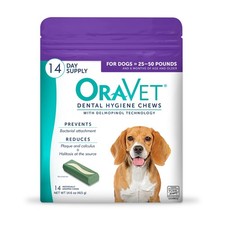 Dental Chews for Dogs, Oral Care and Hygiene Chews Medium Dogs, 25-50 lbs. ...