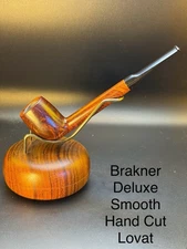 Rare Vintage Brakner Deluxe Smooth Hand Cut Lovat Tobacco Pipe