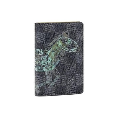 LOUIS VUITTON Coated Canvas Wallet for Men 3.15×0.39×4.3 in