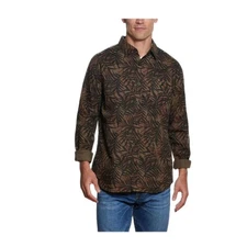 NWT $70 Men's Weatherproof Vintage Garment Dyed Leaf print woven shirt sz.M 