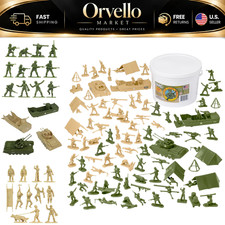 Army Women Playset - 100pc Female Soldier Figures, Tan & Green Bucket, USA Made