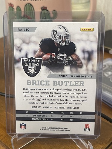 2013 Absolute Spectrum Silver Oakland Raiders Cowboys #110 Brice Butler RC /99 - Picture 2 of 2