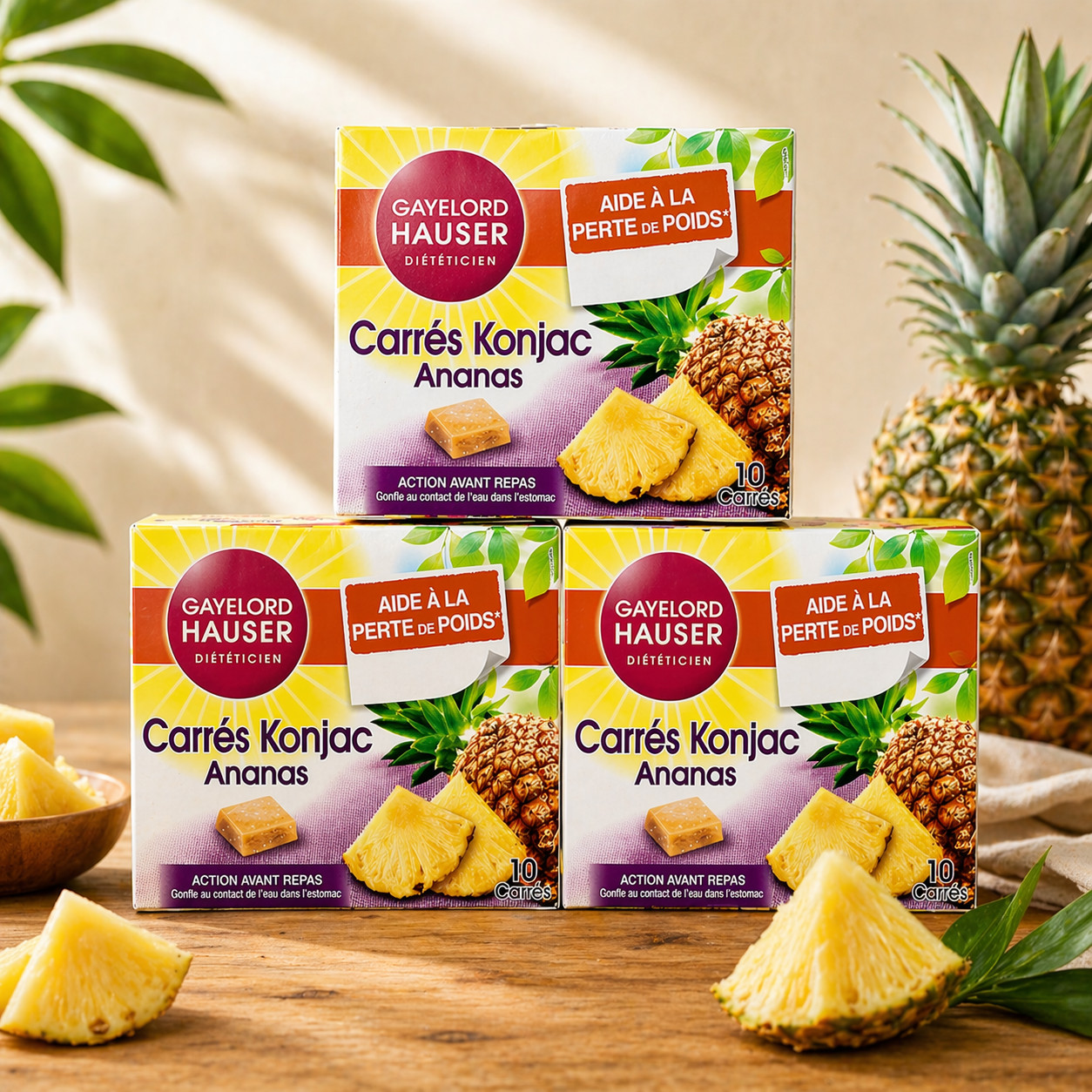 Carrés Konjac Ananas Gayelord Hauser pour stopper les fringales et affiner la silhouette