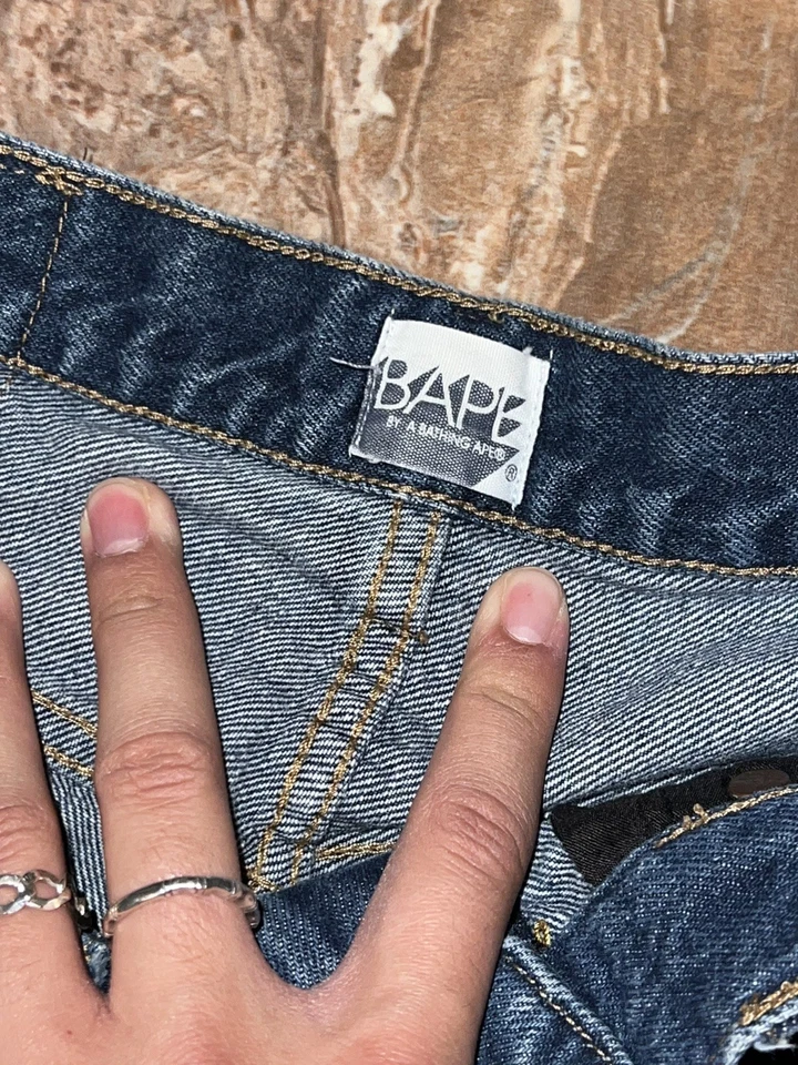 Pantalones de mezclilla A Bathing Ape Bapesta Star Y2k Bape talla 28x27 o talla M como nuevos Foto 4 de 4