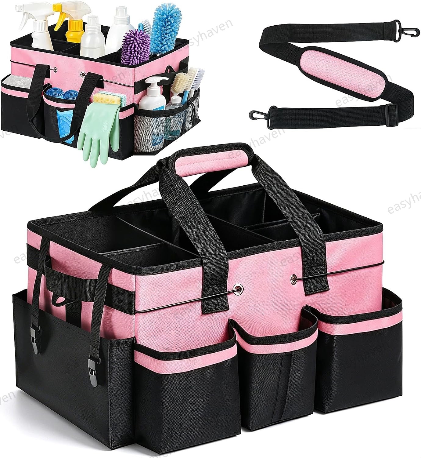Cleaning Caddy Bag Wearable, Supplies Organizer with Handle/Shoulder Straps Home
