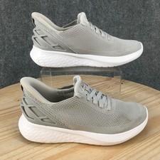 Kizik Athens Womens 7.5 Light Gray Hands Free Slip On Knit Sneakers Shoes