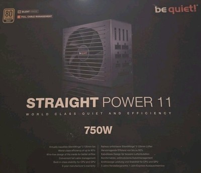 Be Quiet! Straight Power 11 , 750w Platinum PSU 80+ (New - Sealed)