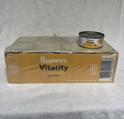 24 Pack! 5.5 oz Applaws Vitality Chicken Breast In Broth Natural Wet Cat Food