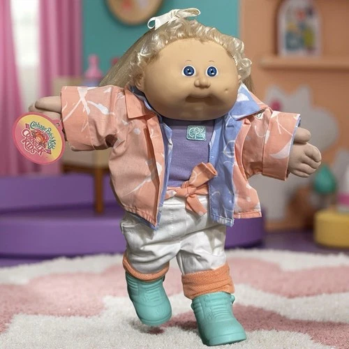 1986 Cabbage Patch Kid, Blonde Cornsilk, Blue Eyes, HM8, KT, HTF Outfit