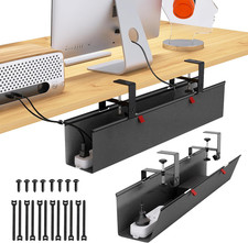 Under Desk Cable Management Tray - under Desk Cord Management - Clamp/Screw Moun