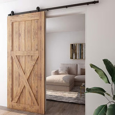 183cm(6ft) Interior Sliding Barn Wood Door Hardware Closet Track Kit . RRP  £50