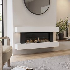 White Wall-Mounted Electric Smart Fire Place with Surround - 52 Inch - A AGL010W