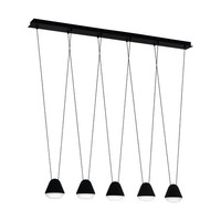 Led HäNgelampe Pendelleuchte Esstisch Stahl Schwarz Kunststoff Klar Satiniert
