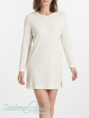 100% Bourette-Seide SLEEPSHIRT von Kokon Zwo Langarm weiss blau oder rot