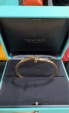 Tiffany & Co. T1 Narrow Hinged Bangle 18k Rose Gold Size 16