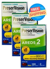3X PreserVision AREDS 2 Eye Vitamin & Mineral Supplement 120, 360 total Exp 6/27
