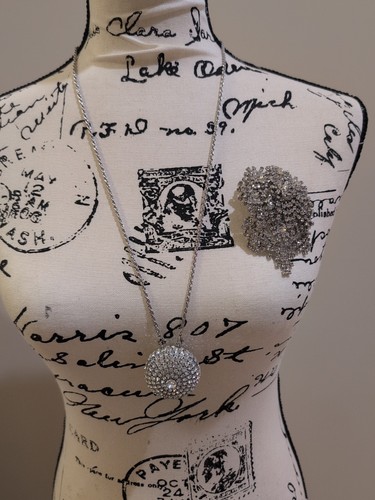 Camrose & Kross Audrey Hepburn Brooch And Disco Ball Necklace
