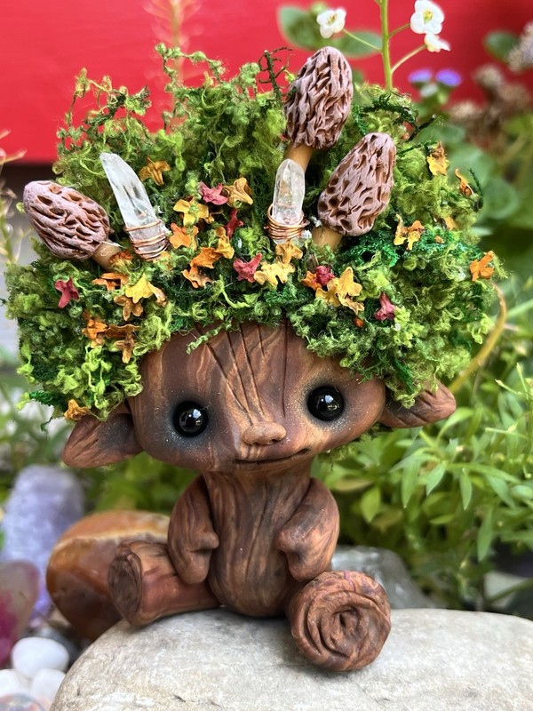 Ooak Crystal Autumn Tree spirit Trollfling Troll Doll “Kylian” By Amber Matthies