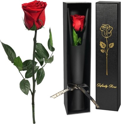 Yamonic Eternal Rose Present for Women Real Preserved Red Flower in  Box.