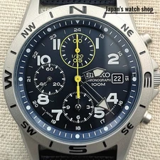 SEIKO Chronograph Overseas Model SND379P2 Blue Men's Watch New in Box