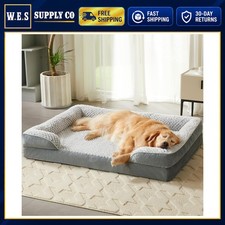 Orthopedic Dog Bed Large 42x30 Inch Egg Crate Foam Non-Slip Velvet