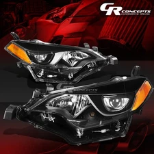 Pair Black Amber LED Projector Headlight Lamps for 2014-2016 Toyota Corolla