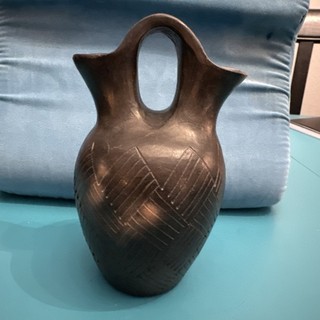 Cherokee Vintage Pottery Wedding Vase Signed Amanda Swimmer