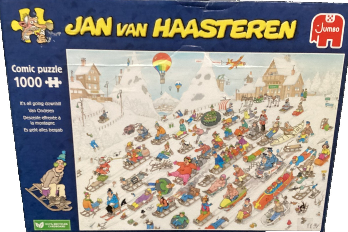 Jumbo 1000 pc. It's all going Downhill, Jan Van Haastern 2022 jigsaw puzzle BOX