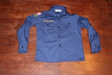 Boy Scouts of America BSA Youth Shirt Blue Small Glued Patches Long Sleeve