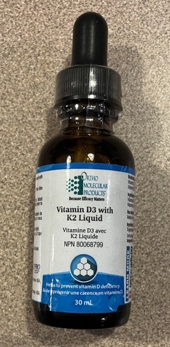 Ortho Molecular Products Vitamin D3 with K2 Liquid Exp. 07/26 30 mL