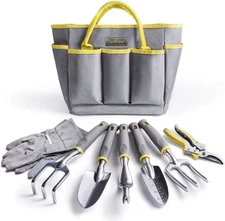 Garden Tools Set, 8PCS Heavy Duty Garden Tool Kit with Outdoor Hand Tools, Garde