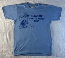 Vintage Lebanon Boys  Girls Club Blue Single Stitch T-Shirt Youth Size 10/12