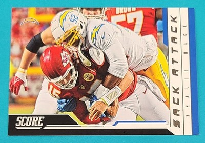 2023 Score Sack Attack #14 Khalil Mack Los Angeles Chargers FOOTBALL Card W7