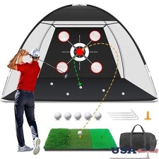 10x7FT Golf Practice Net W/ Mat Backyard Training Gear Sport Target Set New