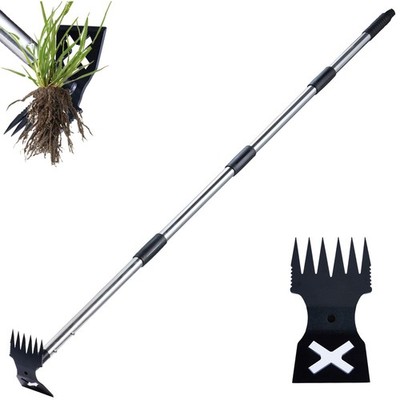 NICOFPHY Weed Puller Tool with Long Handle - 60'' Manual Weeder Remover black