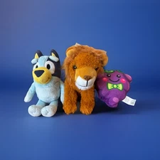 Lot of 3 Animal Plush Toy Bluey & Friends Lion Smiling Grape