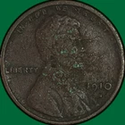 1910-S Lincoln Wheat Cent Very Fine VF Coin, Corroded #41767