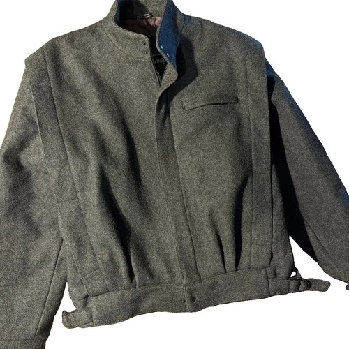 Vintage The American Male Wool Bomber Jacket Mens 44 Uruguay D Ring Gray - product listing photo